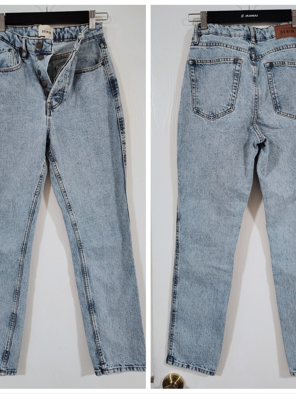 Sezane Brut Sexy "Washed" Women's 36 (25" Waist) Light Wash Minimalist French - Picture 10 of 14